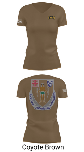 Womens Short Sleeve Vneck Shirt, Chaos Company, 1-182 Infantry, , Teamtime, Team time, sublimation, custom sports apparel, team uniforms, spirit wear, spiritwear, sports uniforms, custom shirts, team store, custom team store, fundraiser sports, apparel fundraiser