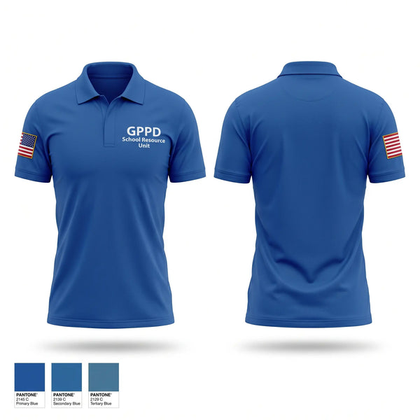 Short Sleeve Performance Polo, GPPD School Resource Unit, Police, Teamtime, Team time, sublimation, custom sports apparel, team uniforms, spirit wear, spiritwear, sports uniforms, custom shirts, team store, custom team store, fundraiser sports, apparel fundraiser