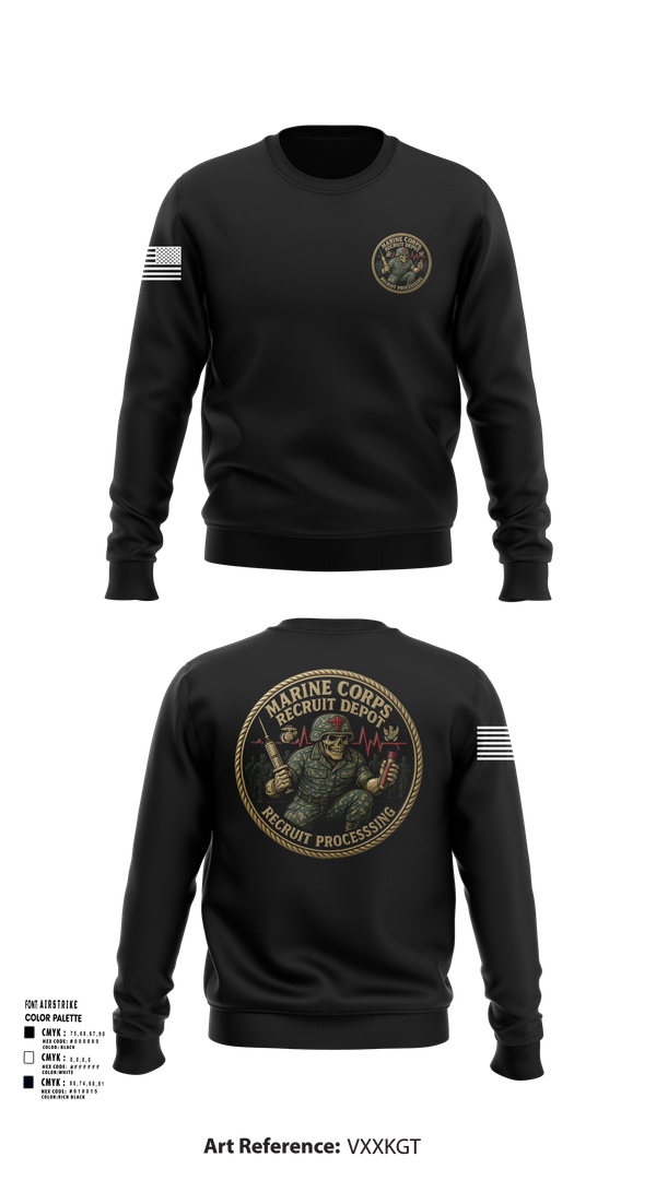 Crew Neck Sweatshirt, Recruit Processing, , Teamtime, Team time, sublimation, custom sports apparel, team uniforms, spirit wear, spiritwear, sports uniforms, custom shirts, team store, custom team store, fundraiser sports, apparel fundraiser
