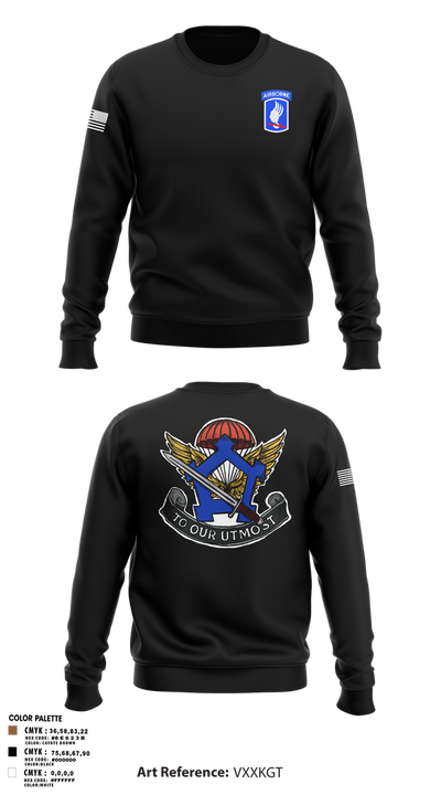 HHC, Brigade Support Battalion 173D IBCT(A) 58990050 Crew Neck Sweatshirt - 3