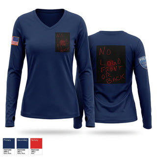Womens Long Sleeve Vneck Shirt, Lakeland Community College Police Department, Police, Teamtime, Team time, sublimation, custom sports apparel, team uniforms, spirit wear, spiritwear, sports uniforms, custom shirts, team store, custom team store, fundraiser sports, apparel fundraiser