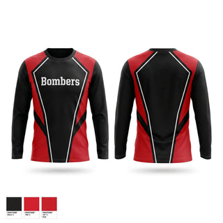 Long Sleeve Performance Shirt, Bombers, Baseball, Teamtime, Team time, sublimation, custom sports apparel, team uniforms, spirit wear, spiritwear, sports uniforms, custom shirts, team store, custom team store, fundraiser sports, apparel fundraiser