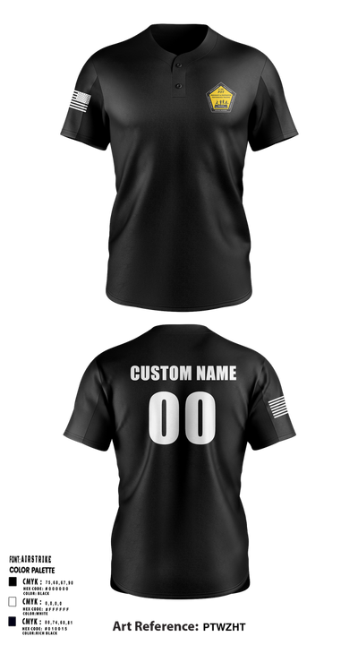 ( P3T ) Army Reserve 22205631 Two Button Baseball Jersey - 8