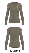 University of Tampa Army ROTC 14047463 Women's Long Sleeve V-neck Shirt - 77