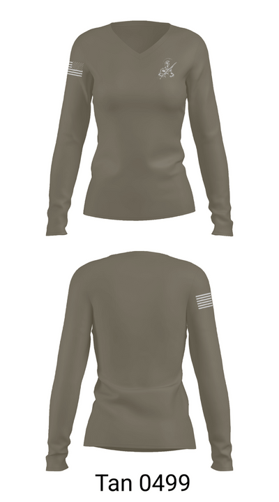 University of Tampa Army ROTC 14047463 Women's Long Sleeve V-neck Shirt - 77