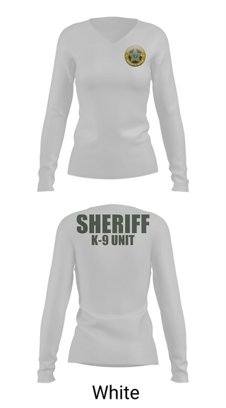 Womens Long Sleeve Vneck Shirt, Pender County Sheriff’s Office K9, Police, Teamtime, Team time, sublimation, custom sports apparel, team uniforms, spirit wear, spiritwear, sports uniforms, custom shirts, team store, custom team store, fundraiser sports, apparel fundraiser