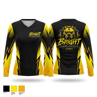 Womens Long Sleeve Vneck Shirt, Bright Brazilian Jiu Jitsu, , Teamtime, Team time, sublimation, custom sports apparel, team uniforms, spirit wear, spiritwear, sports uniforms, custom shirts, team store, custom team store, fundraiser sports, apparel fundraiser