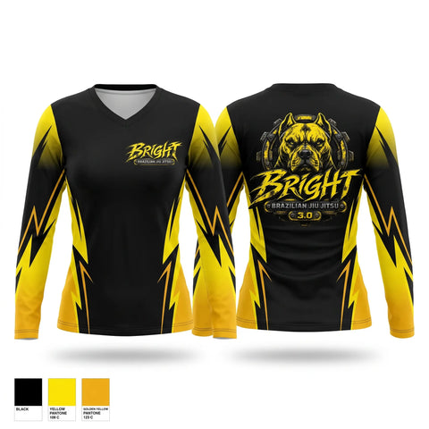 Womens Long Sleeve Vneck Shirt, Bright Brazilian Jiu Jitsu, , Teamtime, Team time, sublimation, custom sports apparel, team uniforms, spirit wear, spiritwear, sports uniforms, custom shirts, team store, custom team store, fundraiser sports, apparel fundraiser