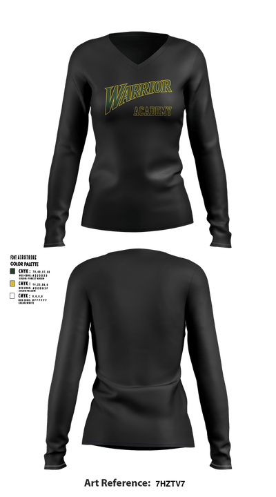 Warrior Academy 80564825 Women's Long Sleeve V-neck Shirt - 2