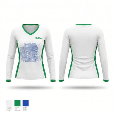 Melivn 39120513 Women's Long Sleeve V-neck Shirt - 1