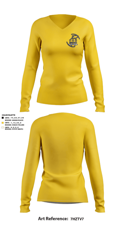 Twirl PGH 8143457 Women's Long Sleeve V-neck Shirt - 8