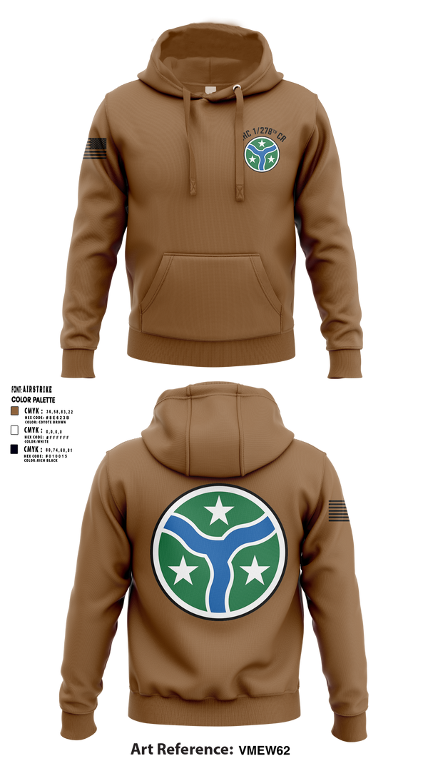 Hoodie, HHC 278TH CR, National Guard, Teamtime, Team time, sublimation, custom sports apparel, team uniforms, spirit wear, spiritwear, sports uniforms, custom shirts, team store, custom team store, fundraiser sports, apparel fundraiser