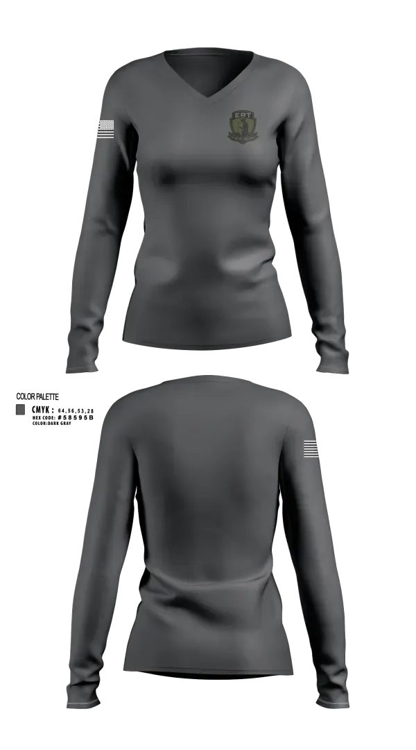 Womens Long Sleeve Vneck Shirt, Sheboygan PD ERT, Police, Teamtime, Team time, sublimation, custom sports apparel, team uniforms, spirit wear, spiritwear, sports uniforms, custom shirts, team store, custom team store, fundraiser sports, apparel fundraiser
