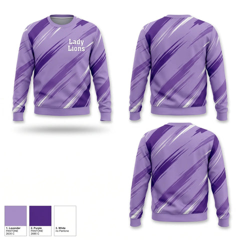 Crew Neck Sweatshirt, Lady Lions, Softball, Teamtime, Team time, sublimation, custom sports apparel, team uniforms, spirit wear, spiritwear, sports uniforms, custom shirts, team store, custom team store, fundraiser sports, apparel fundraiser