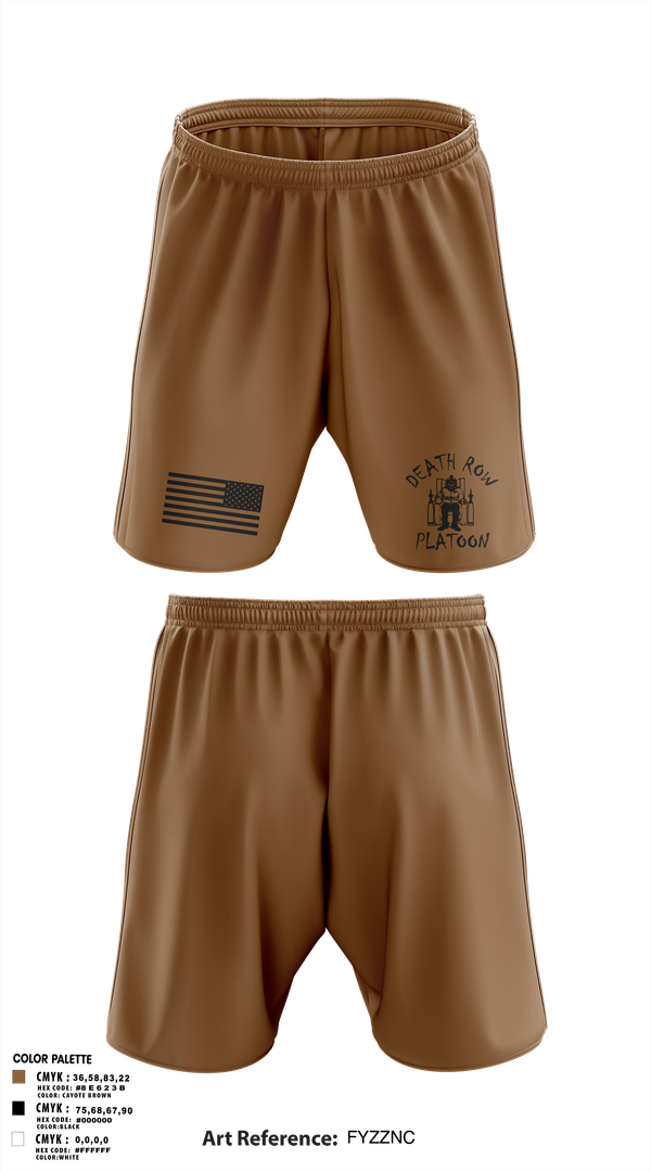 Athletic Shorts With Pockets, Death Row Platoon, Tomahawk Troop, 5/4 CAV, 2ABCT, 1ID, , Teamtime, Team time, sublimation, custom sports apparel, team uniforms, spirit wear, spiritwear, sports uniforms, custom shirts, team store, custom team store, fundraiser sports, apparel fundraiser