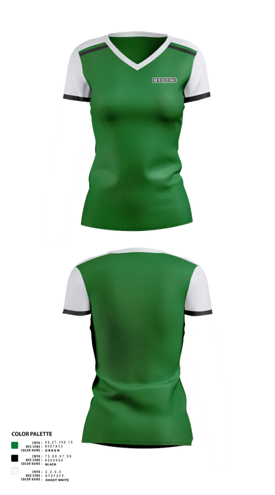 Celtics 22675615 Women's Short Sleeve V-neck Shirt - 21