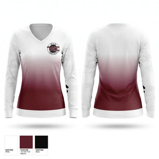 Womens Long Sleeve Vneck Shirt, Wild Indians, Softball, Teamtime, Team time, sublimation, custom sports apparel, team uniforms, spirit wear, spiritwear, sports uniforms, custom shirts, team store, custom team store, fundraiser sports, apparel fundraiser