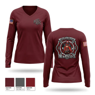 Womens Long Sleeve Vneck Shirt, Melfa Vol. Fire & Rescue Co. Inc, Fire Department, Teamtime, Team time, sublimation, custom sports apparel, team uniforms, spirit wear, spiritwear, sports uniforms, custom shirts, team store, custom team store, fundraiser sports, apparel fundraiser