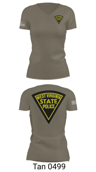 Womens Short Sleeve Vneck Shirt, WVSP, Police, Teamtime, Team time, sublimation, custom sports apparel, team uniforms, spirit wear, spiritwear, sports uniforms, custom shirts, team store, custom team store, fundraiser sports, apparel fundraiser
