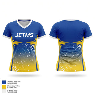 Womens Short Sleeve Vneck Shirt, JCTMS, Cheer, Teamtime, Team time, sublimation, custom sports apparel, team uniforms, spirit wear, spiritwear, sports uniforms, custom shirts, team store, custom team store, fundraiser sports, apparel fundraiser