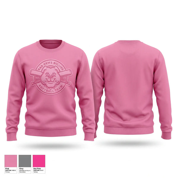 Crew Neck Sweatshirt, Bad News Bullies, Softball, Teamtime, Team time, sublimation, custom sports apparel, team uniforms, spirit wear, spiritwear, sports uniforms, custom shirts, team store, custom team store, fundraiser sports, apparel fundraiser