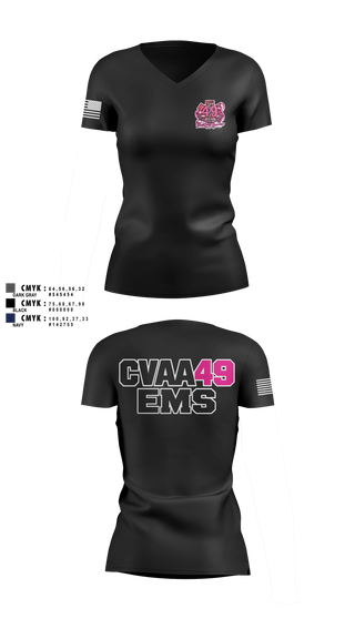 Womens Short Sleeve Vneck Shirt, Coudersport Ems, EMS/EMT, Teamtime, Team time, sublimation, custom sports apparel, team uniforms, spirit wear, spiritwear, sports uniforms, custom shirts, team store, custom team store, fundraiser sports, apparel fundraiser