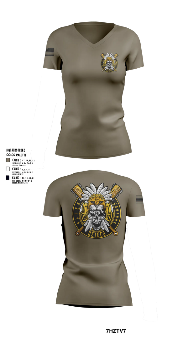 A Co, 312th MI BN Women's Short Sleeve V-neck Shirt - 5