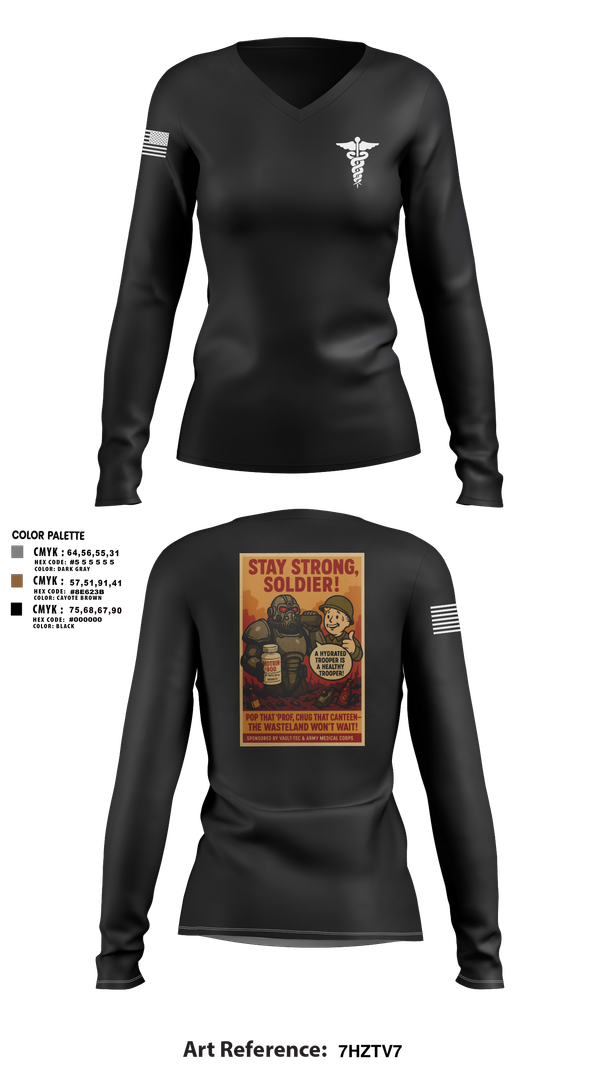 Womens Long Sleeve Vneck Shirt, 319th IEW, , Teamtime, Team time, sublimation, custom sports apparel, team uniforms, spirit wear, spiritwear, sports uniforms, custom shirts, team store, custom team store, fundraiser sports, apparel fundraiser