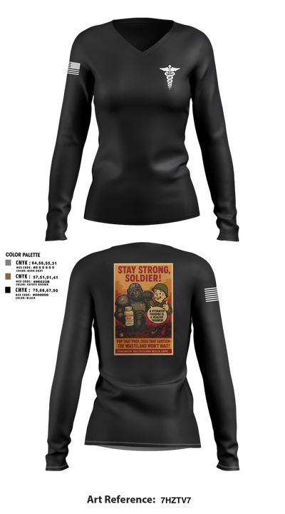 HHB 5-5 ADA Hippocratic Steel 45928495 Women's Long Sleeve V-neck Shirt - 3