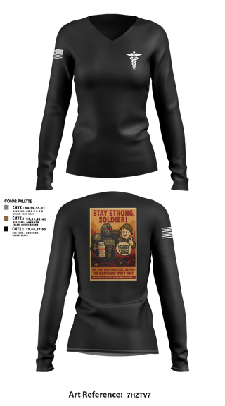 Womens Long Sleeve Vneck Shirt, 319th IEW, , Teamtime, Team time, sublimation, custom sports apparel, team uniforms, spirit wear, spiritwear, sports uniforms, custom shirts, team store, custom team store, fundraiser sports, apparel fundraiser