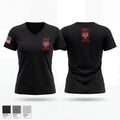 MHS Armed Fancy Drill Team 718607 Women's Short Sleeve V-neck Shirt - 1
