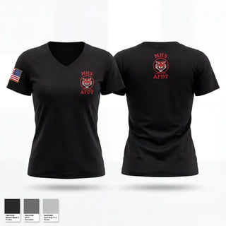 Womens Short Sleeve Vneck Shirt, MHS Armed Fancy Drill Team, Army, Teamtime, Team time, sublimation, custom sports apparel, team uniforms, spirit wear, spiritwear, sports uniforms, custom shirts, team store, custom team store, fundraiser sports, apparel fundraiser