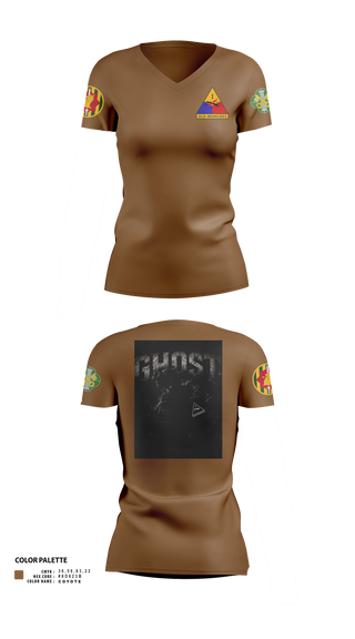 Womens Short Sleeve Vneck Shirt, 2ND PLT Ghosts, Army, Teamtime, Team time, sublimation, custom sports apparel, team uniforms, spirit wear, spiritwear, sports uniforms, custom shirts, team store, custom team store, fundraiser sports, apparel fundraiser