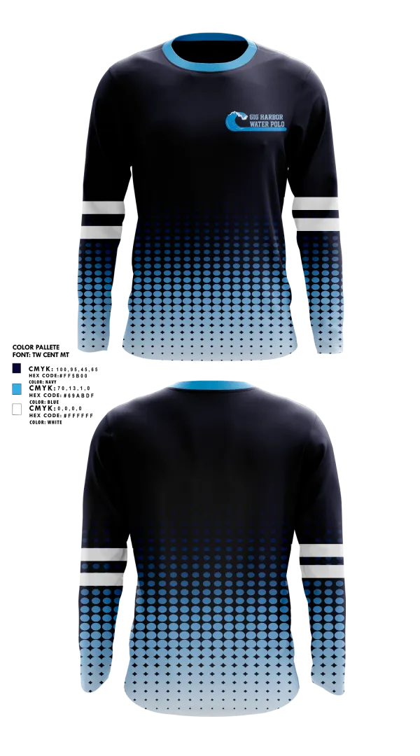 Long Sleeve Performance Shirt, Gig Harbor Water Polo, Water Polo, Teamtime, Team time, sublimation, custom sports apparel, team uniforms, spirit wear, spiritwear, sports uniforms, custom shirts, team store, custom team store, fundraiser sports, apparel fundraiser