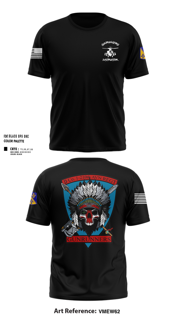 Old School Cotton Feel Shirt, B Company, 1-210th Aviation Regt, Army, Teamtime, Team time, sublimation, custom sports apparel, team uniforms, spirit wear, spiritwear, sports uniforms, custom shirts, team store, custom team store, fundraiser sports, apparel fundraiser