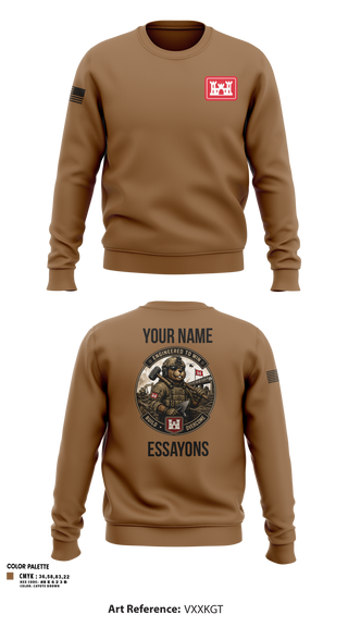 Crew Neck Sweatshirt, 279 EN DET, Army, Teamtime, Team time, sublimation, custom sports apparel, team uniforms, spirit wear, spiritwear, sports uniforms, custom shirts, team store, custom team store, fundraiser sports, apparel fundraiser