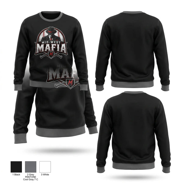 Crew Neck Sweatshirt, Mid South Mafia, Baseball, Teamtime, Team time, sublimation, custom sports apparel, team uniforms, spirit wear, spiritwear, sports uniforms, custom shirts, team store, custom team store, fundraiser sports, apparel fundraiser