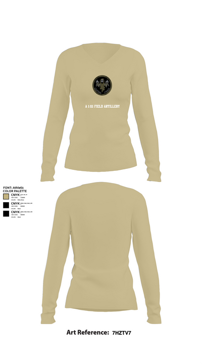 A 1/111 Field Artillery 90044147 Women's Long Sleeve V-neck Shirt - 78