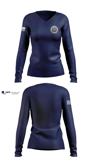 Womens Long Sleeve Vneck Shirt, Exalt Academy School Safety Division, Police, Teamtime, Team time, sublimation, custom sports apparel, team uniforms, spirit wear, spiritwear, sports uniforms, custom shirts, team store, custom team store, fundraiser sports, apparel fundraiser