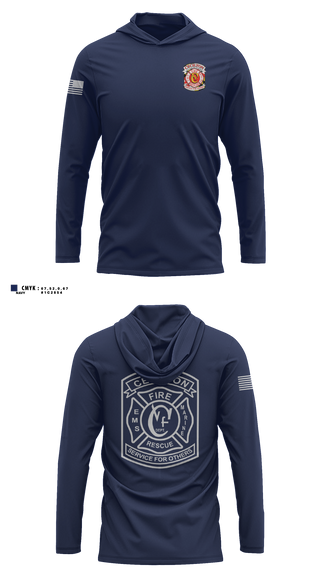 Long Sleeve Hooded Sun Shirt, Cecilton Volunteer Fire Company, Fire Department, Teamtime, Team time, sublimation, custom sports apparel, team uniforms, spirit wear, spiritwear, sports uniforms, custom shirts, team store, custom team store, fundraiser sports, apparel fundraiser