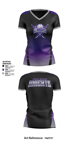 Womens Short Sleeve Vneck Shirt, LI Knights, Women's Volleyball, Teamtime, Team time, sublimation, custom sports apparel, team uniforms, spirit wear, spiritwear, sports uniforms, custom shirts, team store, custom team store, fundraiser sports, apparel fundraiser
