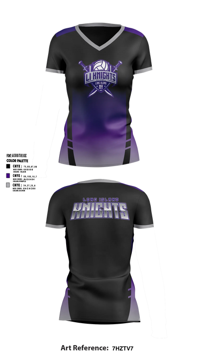 LI Knights Women's Short Sleeve V-neck Shirt - 5