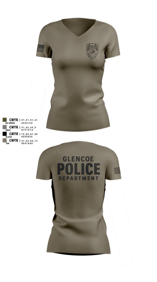 Womens Short Sleeve Vneck Shirt, Glencoe Police Department, Police, Teamtime, Team time, sublimation, custom sports apparel, team uniforms, spirit wear, spiritwear, sports uniforms, custom shirts, team store, custom team store, fundraiser sports, apparel fundraiser