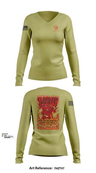 Womens Long Sleeve Vneck Shirt, Classless Society, , Teamtime, Team time, sublimation, custom sports apparel, team uniforms, spirit wear, spiritwear, sports uniforms, custom shirts, team store, custom team store, fundraiser sports, apparel fundraiser