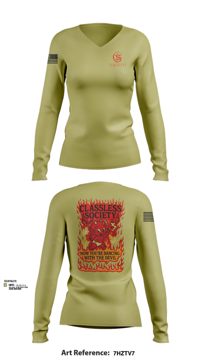 Classless Society 41814641 Women's Long Sleeve V-neck Shirt - 102