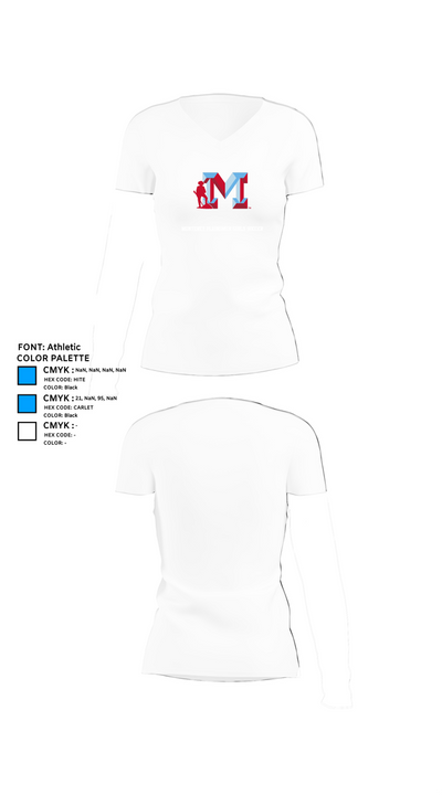 Monterey Plainsmen Girls Soccer 65862405 Women's Short Sleeve V-neck Shirt - 18