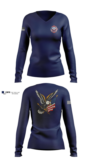 Womens Long Sleeve Vneck Shirt, Miami Twp Fire Rescue, Fire Department, Teamtime, Team time, sublimation, custom sports apparel, team uniforms, spirit wear, spiritwear, sports uniforms, custom shirts, team store, custom team store, fundraiser sports, apparel fundraiser