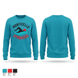 Crew Neck Sweatshirt, Monticello Strokers Swim Team, Swimming, Teamtime, Team time, sublimation, custom sports apparel, team uniforms, spirit wear, spiritwear, sports uniforms, custom shirts, team store, custom team store, fundraiser sports, apparel fundraiser