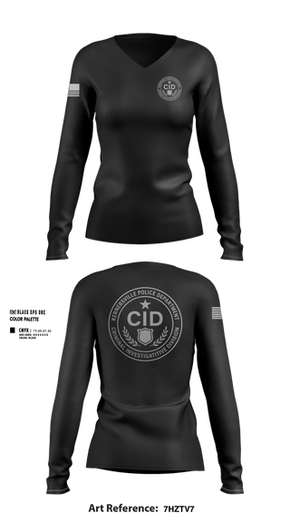 Womens Long Sleeve Vneck Shirt, Kernersville Police Department Criminal Investigative Division, Police, Teamtime, Team time, sublimation, custom sports apparel, team uniforms, spirit wear, spiritwear, sports uniforms, custom shirts, team store, custom team store, fundraiser sports, apparel fundraiser