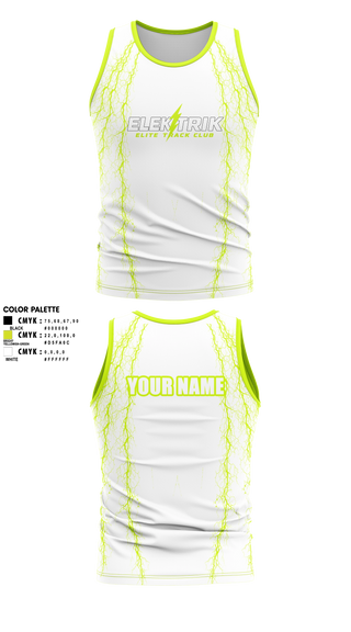 Tank Top, ELEKTRIK ELITE TRACK CLUB, Track & Field, Teamtime, Team time, sublimation, custom sports apparel, team uniforms, spirit wear, spiritwear, sports uniforms, custom shirts, team store, custom team store, fundraiser sports, apparel fundraiser